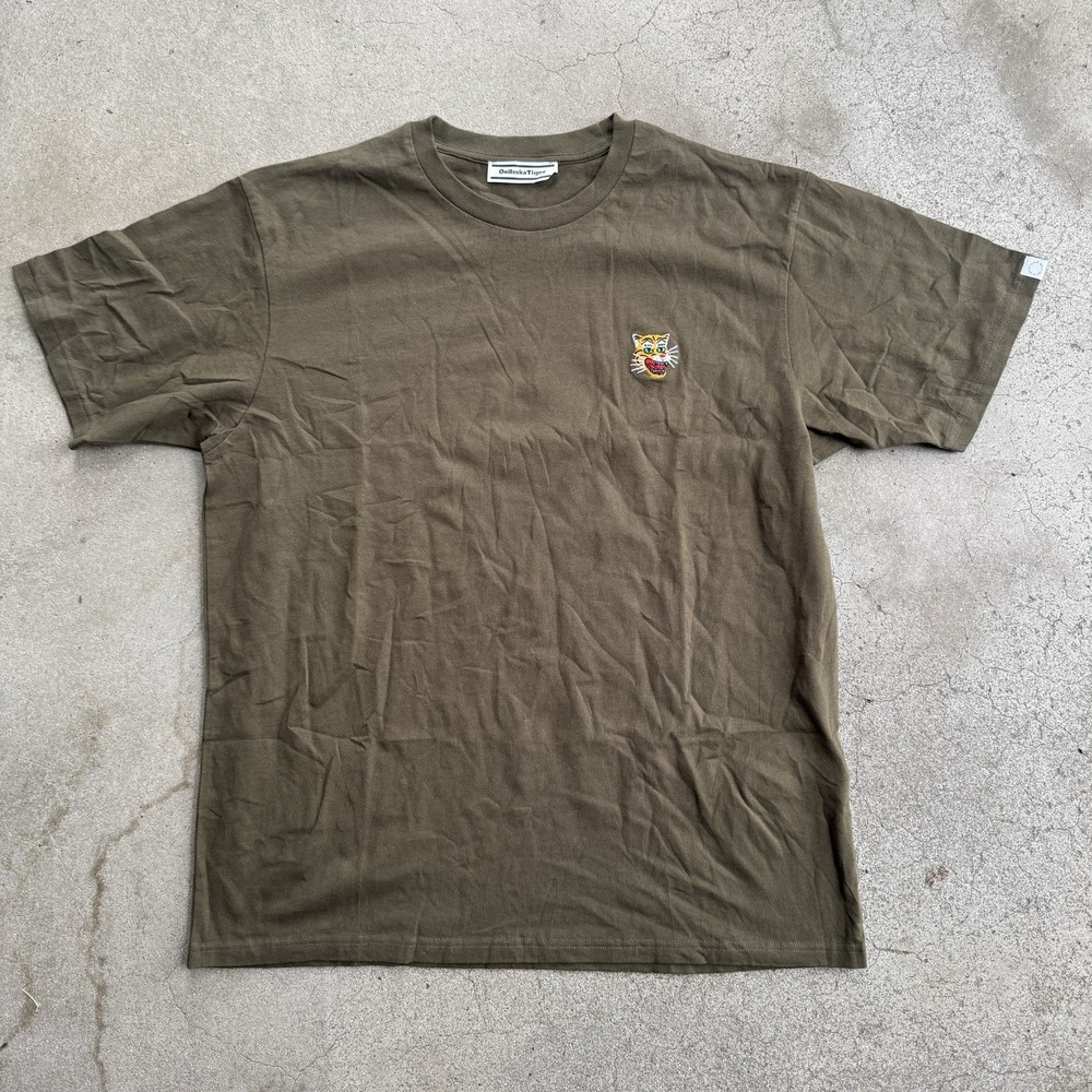 Onitsuka Tiger Green Tee Shirt Embroidered XL Asics